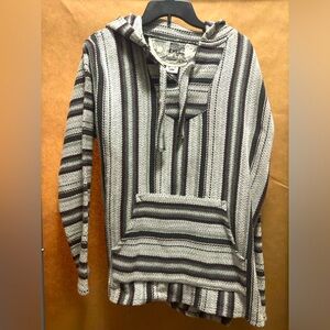 Used men’s multicolor (white,gray,maroon) baja hoodie